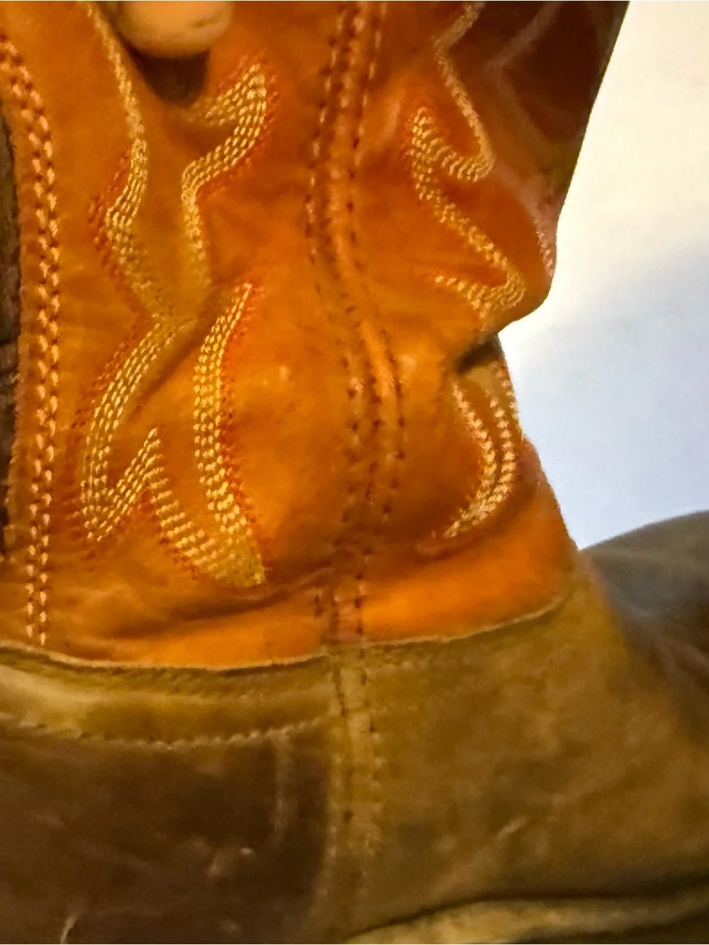 Ariat Rustic Brown & Orange Leather Cowboy Boots